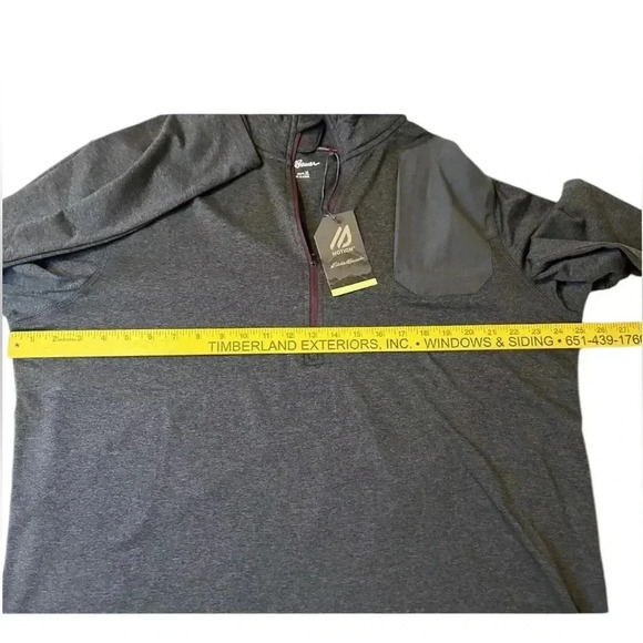 Eddie Bauer Men's Motion FreeDry 1/2 Zip Mock Neck Dk Gray Pullover Shirt XL NWT - Picture 8 of 8